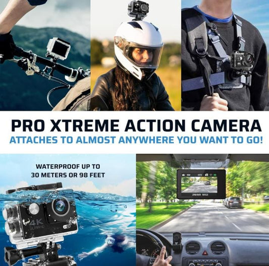 Cámara Deportiva 4K Ultra HD Impermeable con Accesorios