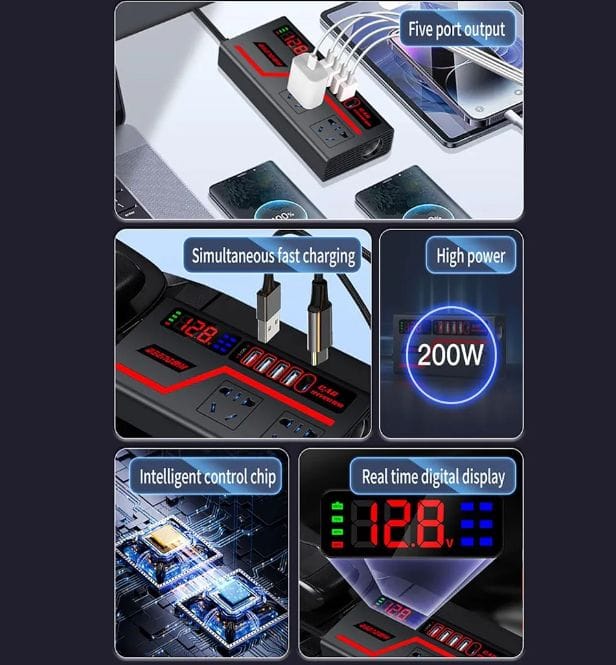 🔌Cargador Universal para VehĂculos Inverter HY-0403