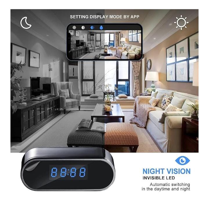 🕒 Cámara Espía Reloj Digital 1080P – Seguridad 100% Oculta