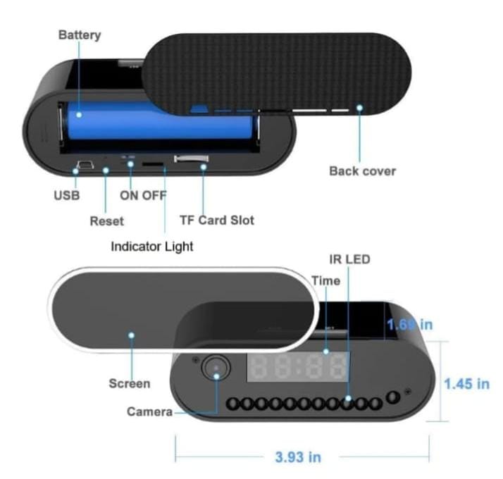🕒 Cámara Espía Reloj Digital 1080P – Seguridad 100% Oculta