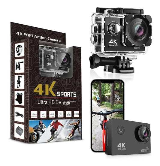 Cámara Deportiva 4K Ultra HD Impermeable con Accesorios