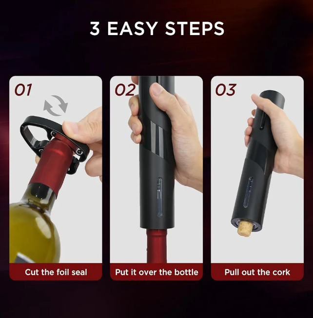 Destapador de Vino Eléctrico 4 en 1